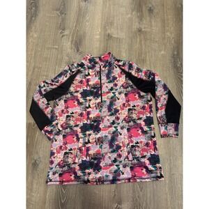 Christopher & Banks Women's Relaxed Quarter Zip Mock Neck Top Size 1X